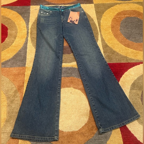 Denim - NWT dfx Jeans Low Rise Bootcut Sequin Y2K Vintage Early 2000’s Junior’s Size 5